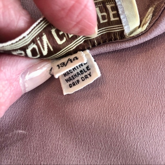 1970s Lilac Ruffle Blouse: Vintage Silky Career Top, size Medium - Picture 12 of 16